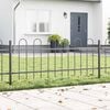 vidaXL Garden Fence 9 pcs Grey 15.3 x 0.6 m Powder-coated Steel