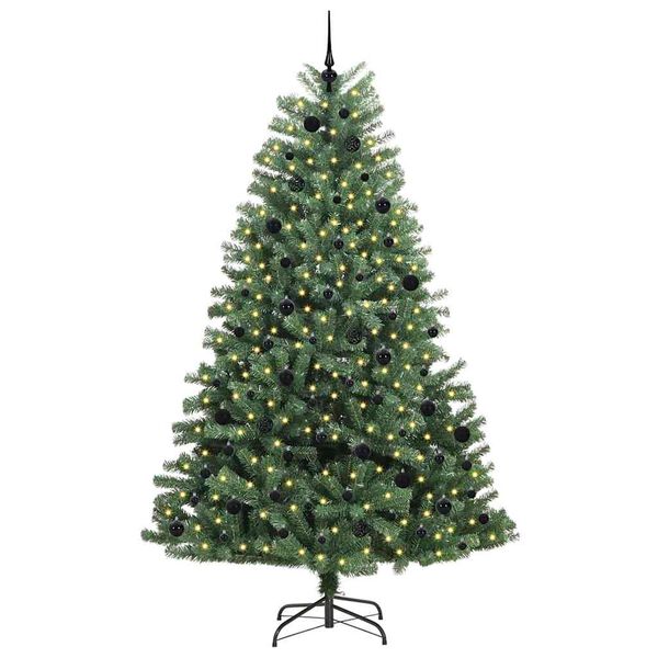 vidaXL Artificial Hinged Christmas Tree Green 240 cm PVC and Metal