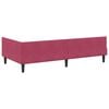vidaXL Corner Bed Frame with Headboard Wine Red 90 cm x 200 cm Velvet