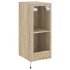 vidaXL TV Wall Cabinet with LED Lights Sonoma Oak 30.5x35x70 cm