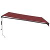 vidaXL Automatic Retractable Awning with LEDs Burgundy 400x300 cm