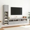 vidaXL 4 Piece TV Wall Units with LED Grey Sonoma Engineered Wood