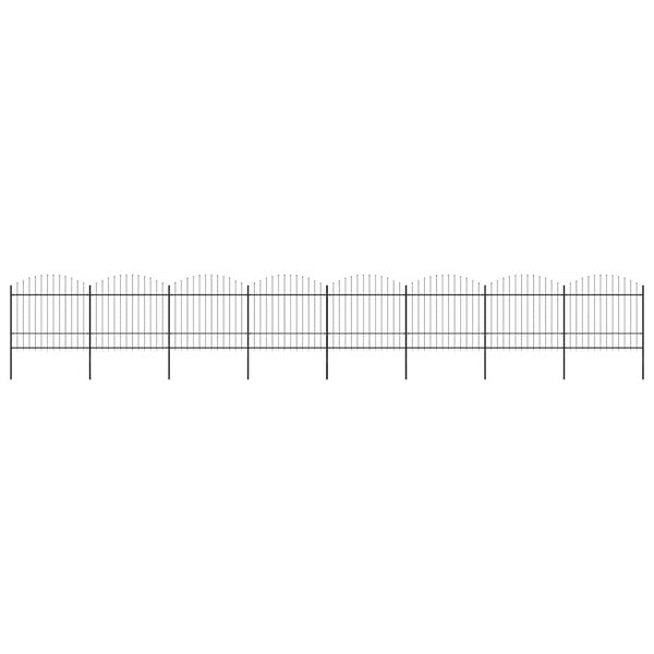 vidaXL Garden Fence with Spear Top Steel 1426x175 cm Black
