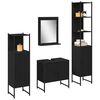 vidaXL Bathroom Furniture Set with Shelf 4 pcs Black Engineered wood