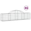 vidaXL Arched Gabion Baskets 6 pcs 200x30x40/60 cm Galvanised Iron