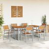 vidaXL Garden Dining Set 7 pcs Grey Solid Acacia Wood