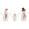 vidaXL Lighted Snowman Family 3 pcs Warm White Polyester