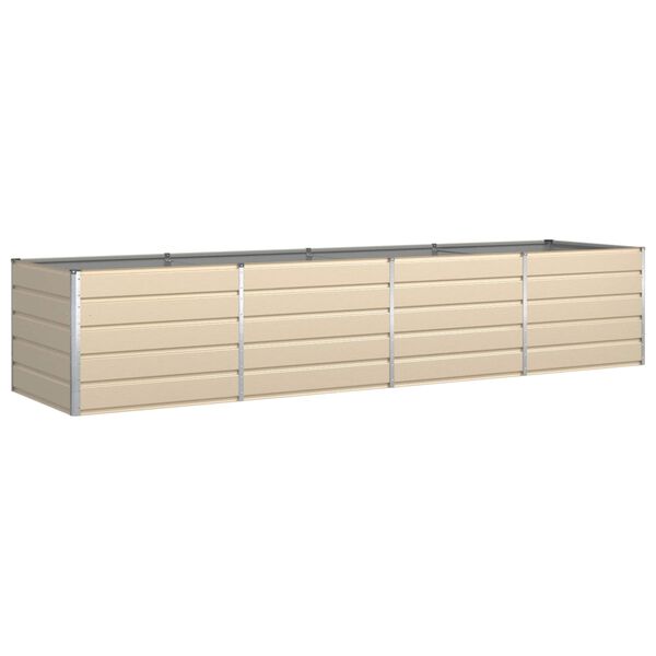vidaXL Planter Ivory 385 x 100 x 75 cm Galvanised Steel