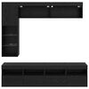 vidaXL TV Cabinet with LED 7 pcs Black Oak Engineered Wood