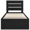 vidaXL Bed Frame with Headboard Black 100 x 200 cm Solid Pine Wood