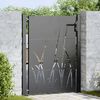 vidaXL Garden Gate with Lock Black 85 x 130 cm Powder-coated steel