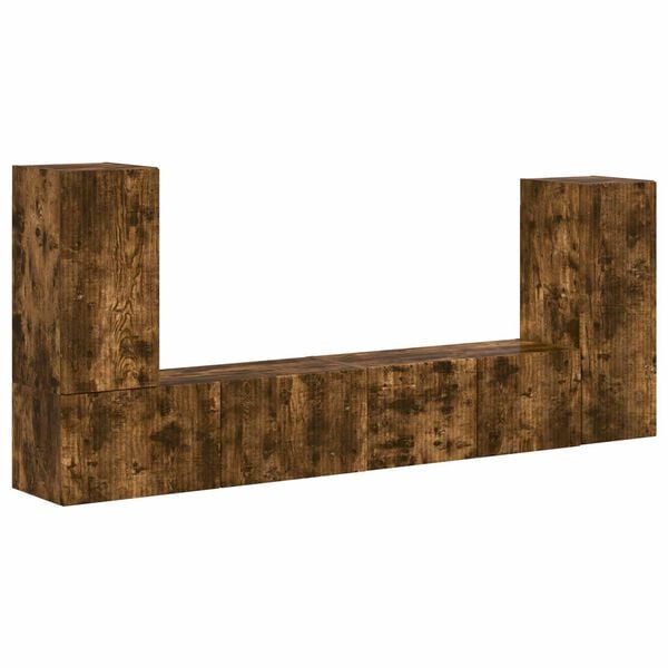 vidaXL TV Cabinet Set 4 pcs Smoked Oak Engineered Wood