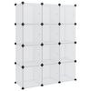 vidaXL Storage Cube Organiser with 12 Cubes and Doors Transparent PP