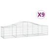 vidaXL Arched Gabion Baskets 9 pcs 200x50x40/60 cm Galvanised Iron