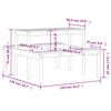 vidaXL Picnic Table 110x134x75 cm Solid Wood Douglas