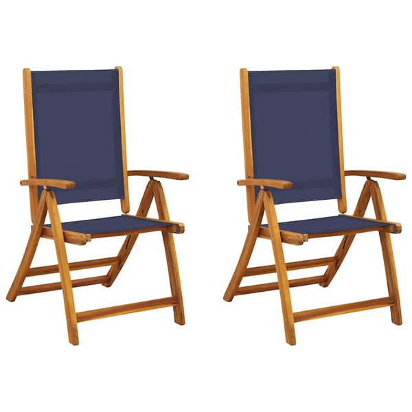 vidaXL Folding Garden Chairs 2 pcs Solid Wood Acacia and Textilene