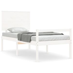 vidaXL Senior Bed without Mattress White Single Solid Wood