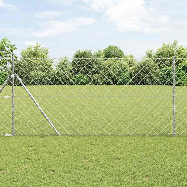 vidaXL Fence Post Silver 10 x 1 m (60 x 60 mm mesh) Steel