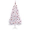 vidaXL Artificial Hinged Christmas Tree White 180 cm PVC and Steel