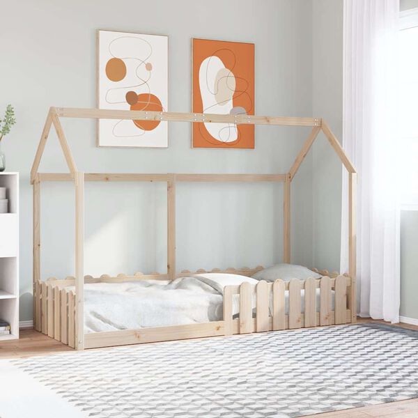 vidaXL Kids' House Bed Frame without Mattress 80x200 cm Solid Wood Pine
