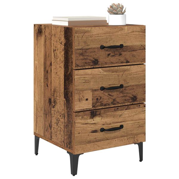 vidaXL Bedside Cabinet Old Wood 40 x 40.5 x 66 cm Engineered Wood