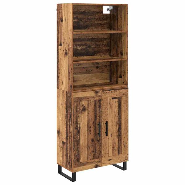 vidaXL Highboard Old Wood 69.5 x 34 x 180 cm Engineered Wood