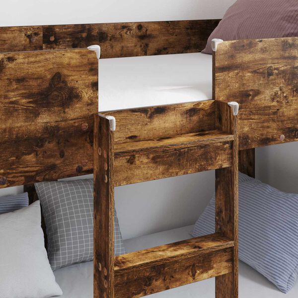 vidaXL Bunk Bed for Kids Smoked Oak 90 x 200 cm Engineered Wood