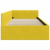 vidaXL Corner Bed Frame with Headboard Yellow 90 cm x 200 cm Velvet