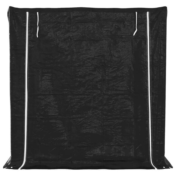 vidaxL Firewood Rack with Rain Cover 200x100x200 cm Galvanised Steel