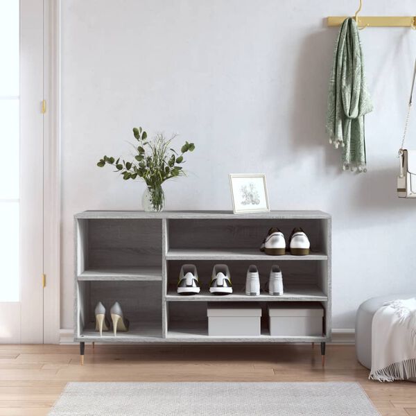 vidaXL Shoe Cabinet Grey Sonoma 102x36x60 cm Engineered Wood