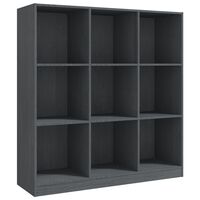vidaXL Book Cabinet/Room Divider Grey 104x33.5x110 cm Solid Pinewood