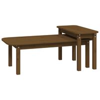vidaXL 2 Piece Coffee Table Set Honey Brown Solid Wood Pine
