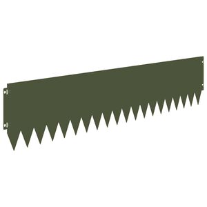 vidaXL Lawn Edging 20 pcs 103 x 25 cm Steel Olive Green