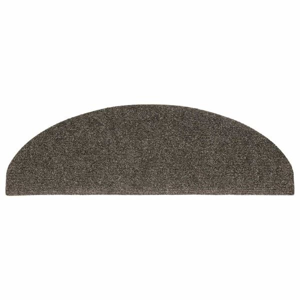 vidaXL Stair Mats Self-adhesive 15 pcs 65x21x4 cm Anthracite Half Round Large