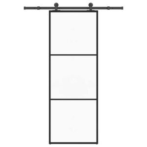 vidaXL Sliding Door with Hardware Set 76x205 cm ESG Glass&Aluminium