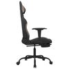 vidaXL Massage Gaming Chair with Footrest Black and Taupe Fabric