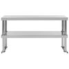 vidaXL Kitchen Work Table with Overshelf 120x60x150 cm Stainless Steel