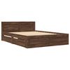vidaXL Bed Frame with Headboard without Mattress Brown Oak 120x200 cm