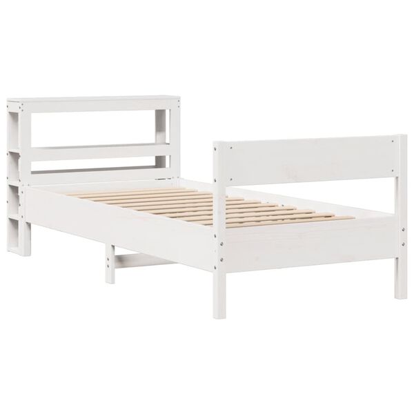 vidaXL Bed Frame without Mattress White 90x190 cm Single Solid Wood Pine