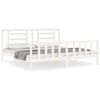 vidaXL Bed Frame without Mattress White Super King Size Solid Wood Pine