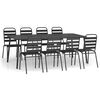 vidaXL 9 Piece Garden Dining Set Anthracite Steel