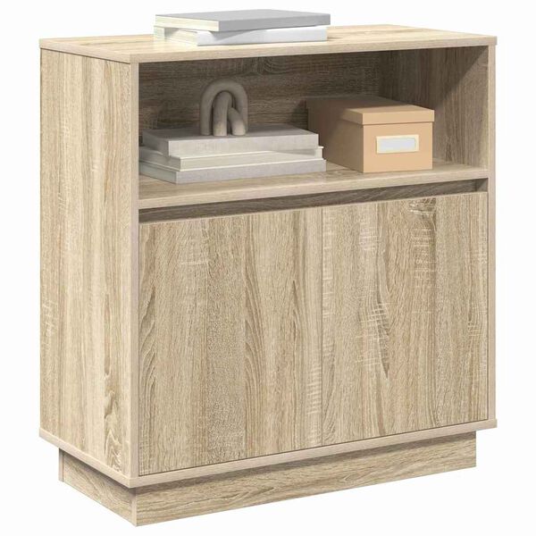 vidaXL LED Sideboard Sonoma Oak 71 x 34.5 x 75 cm Engineered Wood