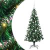 vidaXL Artificial Pre-lit Christmas Tree Green 150 cm PVC and Metal