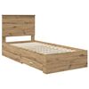 vidaXL Bed Frame with Drawer Artisan Oak 90 x 190 cm Engineered Wood