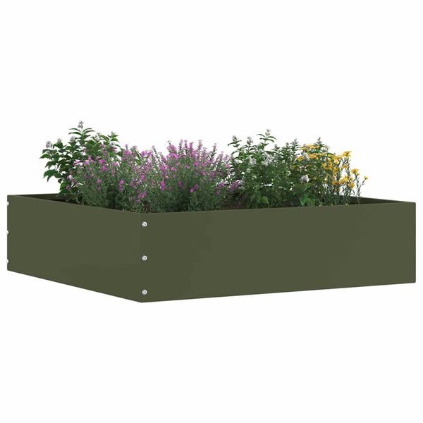 vidaXL Lawn Edging Olive green 50 x 50 x 13 cm Steel