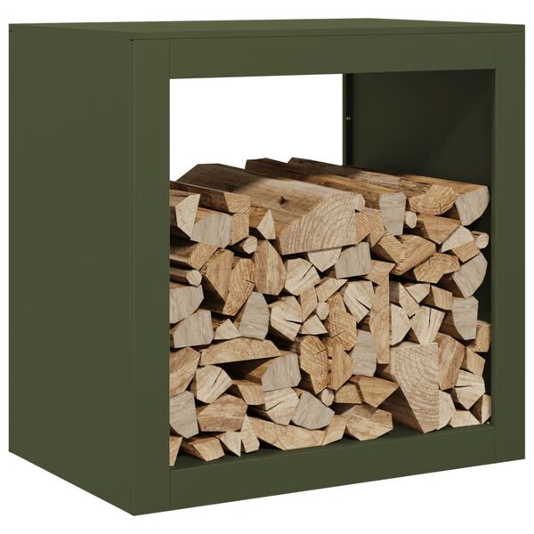 vidaXL Firewood Rack Green 60x40x60 cm Steel
