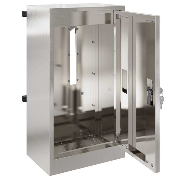 vidaXL Mailbox with Storage Black 30 x 20 x 55 cm Stainless Steel