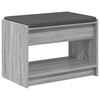 vidaXL Hall Bench with Cushion with Shelf Grey Sonoma 63 x 38 x 45 cm