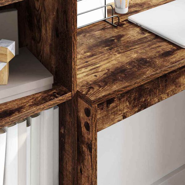 vidaXL Desk with Drawer 2 pcs Smoked Oak