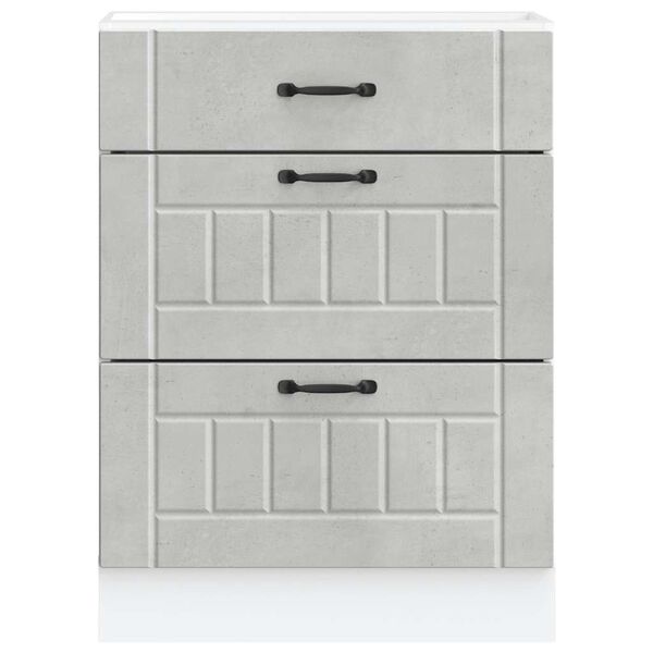 vidaXL Kitchen Base Cabinet Lucca Concrete Grey Engineered Wood